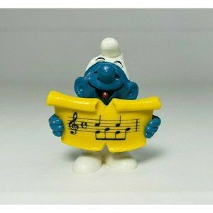 Vintage Peyo Smurf Reading Music Made In Hong Kong